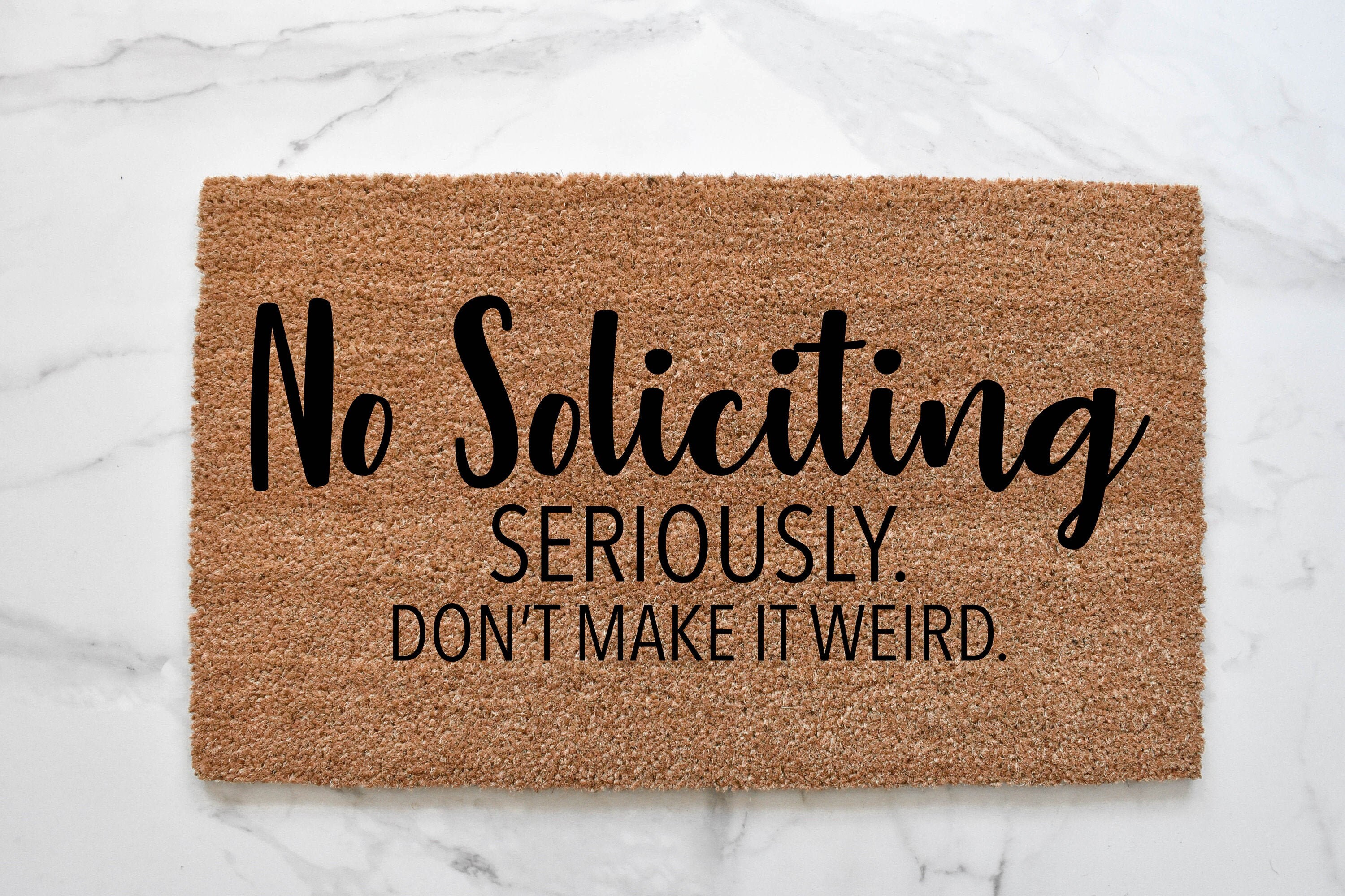 No Soliciting Doormat Funny Doormat Mat Entryway Etsy