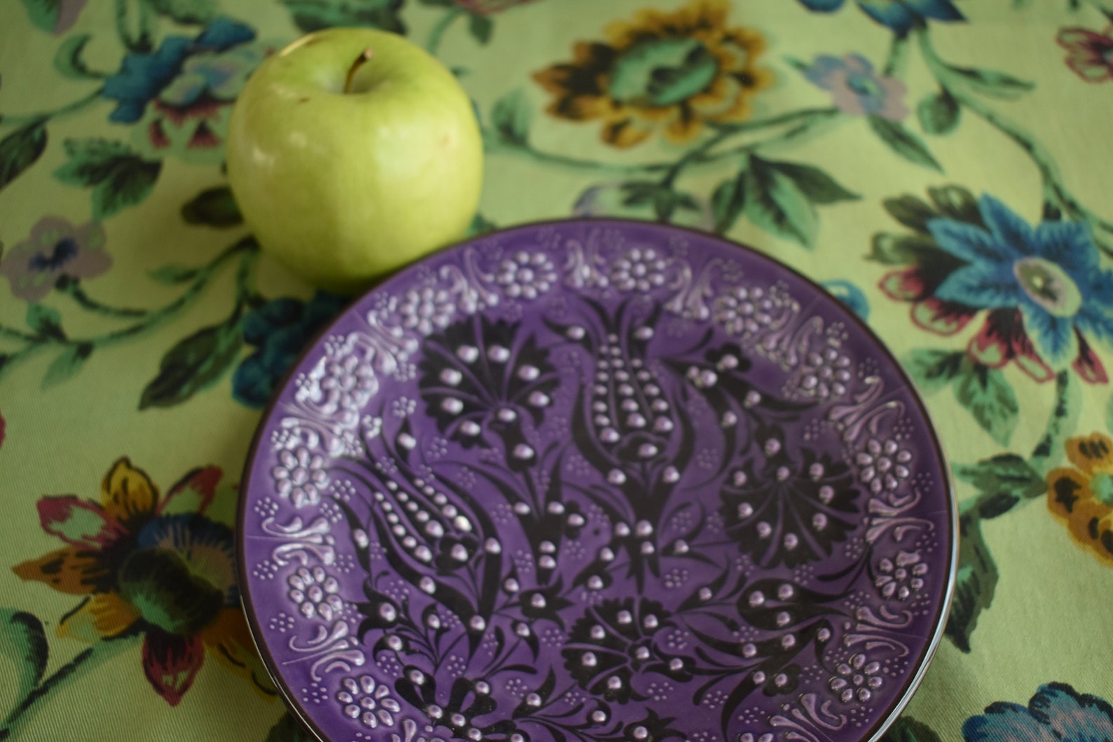 Purple Ceramic Salad Plate small plate for sides trinkets or Etsy