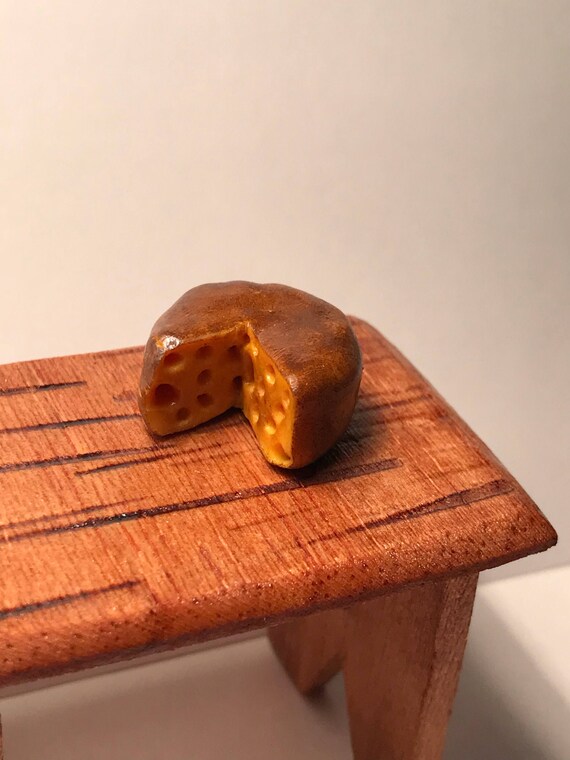 Dollhouse Miniatures Handmade Gouda Cheese Wheel Food 1