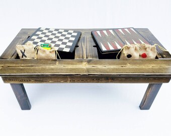 game table wood board games backgammon checkers chinese etsy