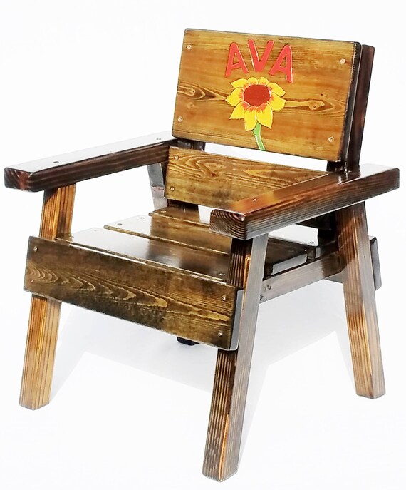 Personalized Kids Gift Wood Toddler Chair 1st Birthday Girl Etsy