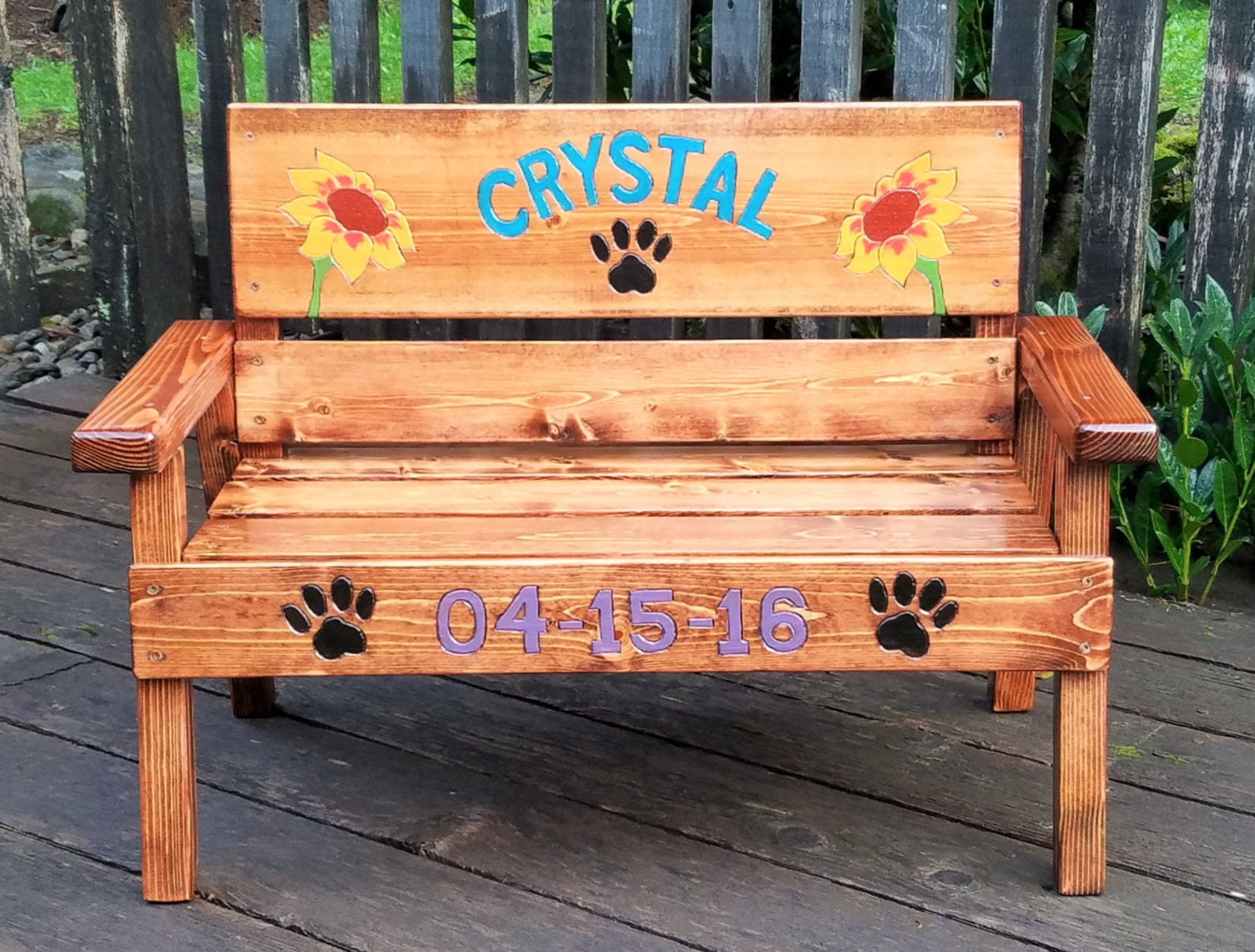 Pet Memorial Bench Personalized Dog / Cat Wood Furniture Pet Etsy
