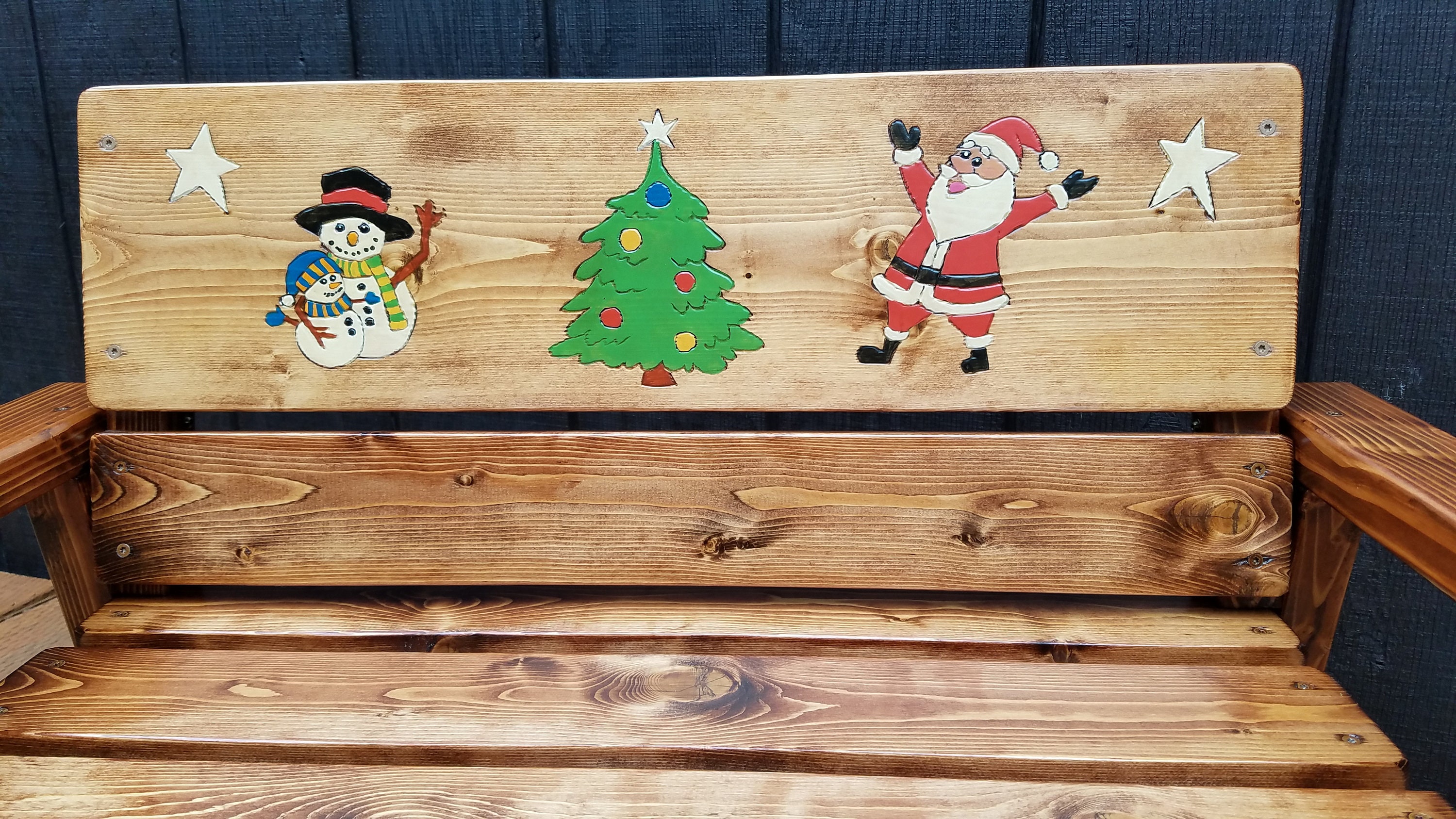 Christmas Decor Outdoor Bench for Children Heirloom Santa Etsy