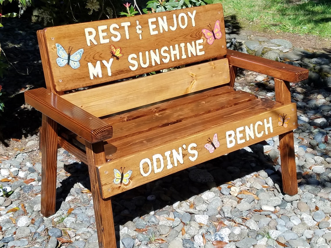 Childrens Memorial Gift Wood Bench Custom Kids Baby Toddler Etsy