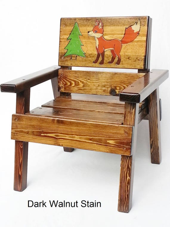 Childrens Country Wood Folk Art Chair Kids Indoor Outdoor Etsy