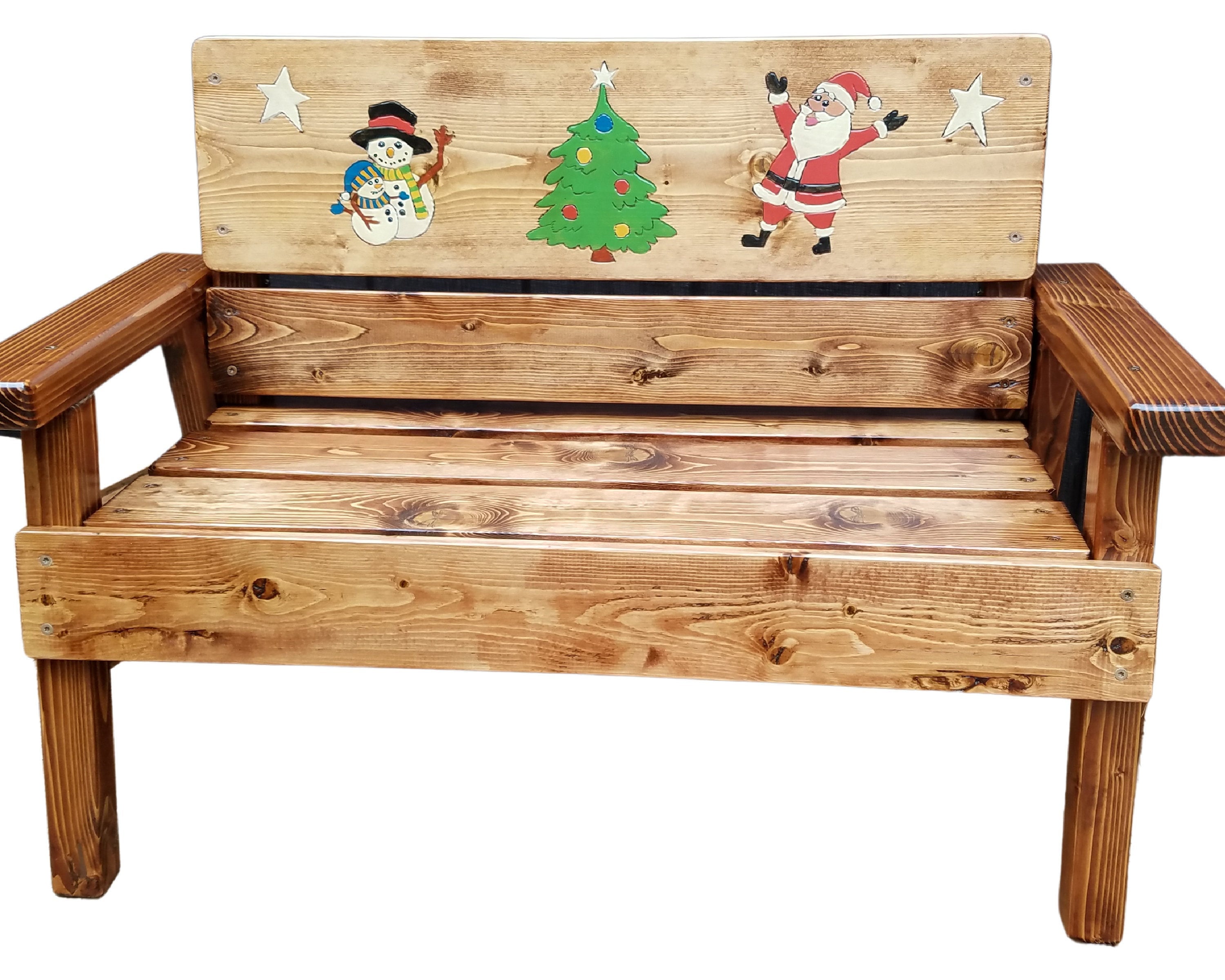 Christmas Decor Outdoor Bench for Children Heirloom Santa Etsy