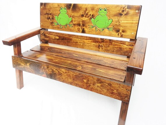 Childrens Wood Outdoor Bench Kids Furniture Toddler Etsy