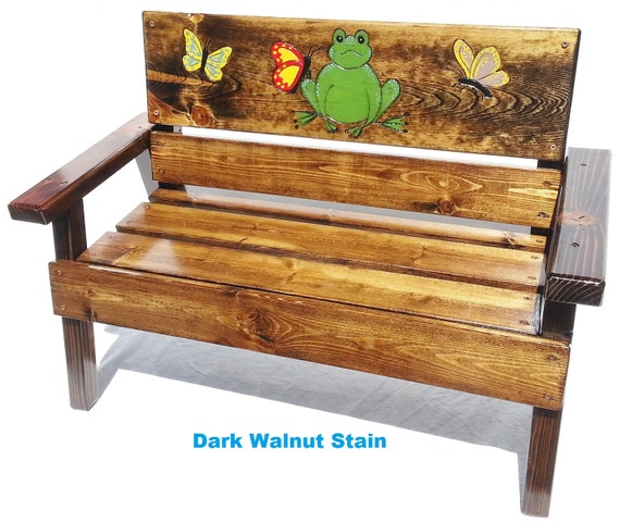 Childrens Garden Bench Whimsical Painted Outdoor Furniture Etsy