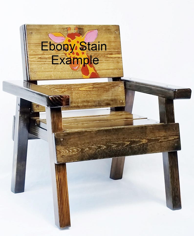 Outdoor Wood Furniture Whimsical Painted and Engraved Emoji Kids Chair 12 Children Toddler Folk Art Gift Boy or Girl