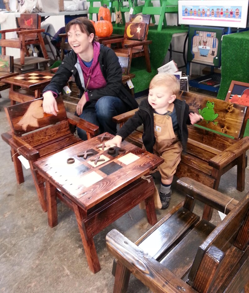 Banco de madera al aire libre para niños jardín secreto para | Etsy