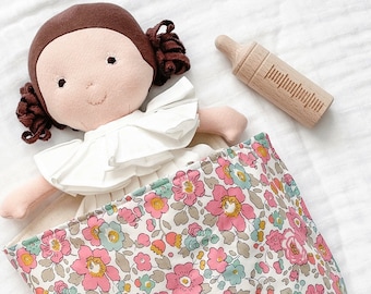 Liberty pink floral doll blanket