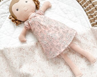 light pink tapestry lace doll blanket