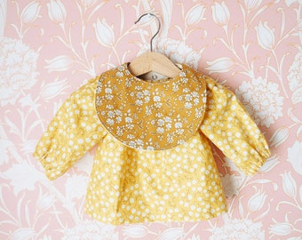 Liberty of London mustard + organic bib
