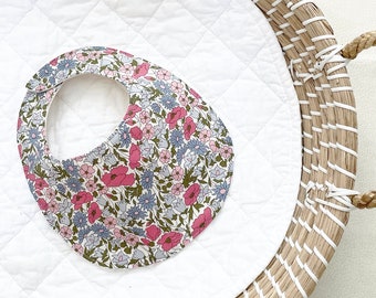 Liberty of London poppy and daisy + organic bib