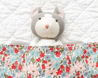Liberty poppies and daisies floral doll blanket