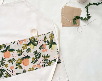citrus floral gardening/chef apron