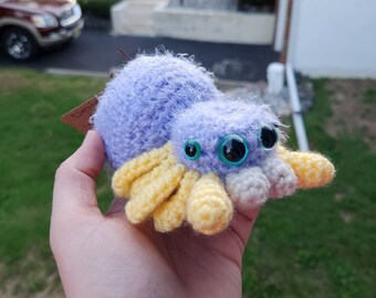 Fuzzy Purple Baby Spider - Ready to Crochet doll