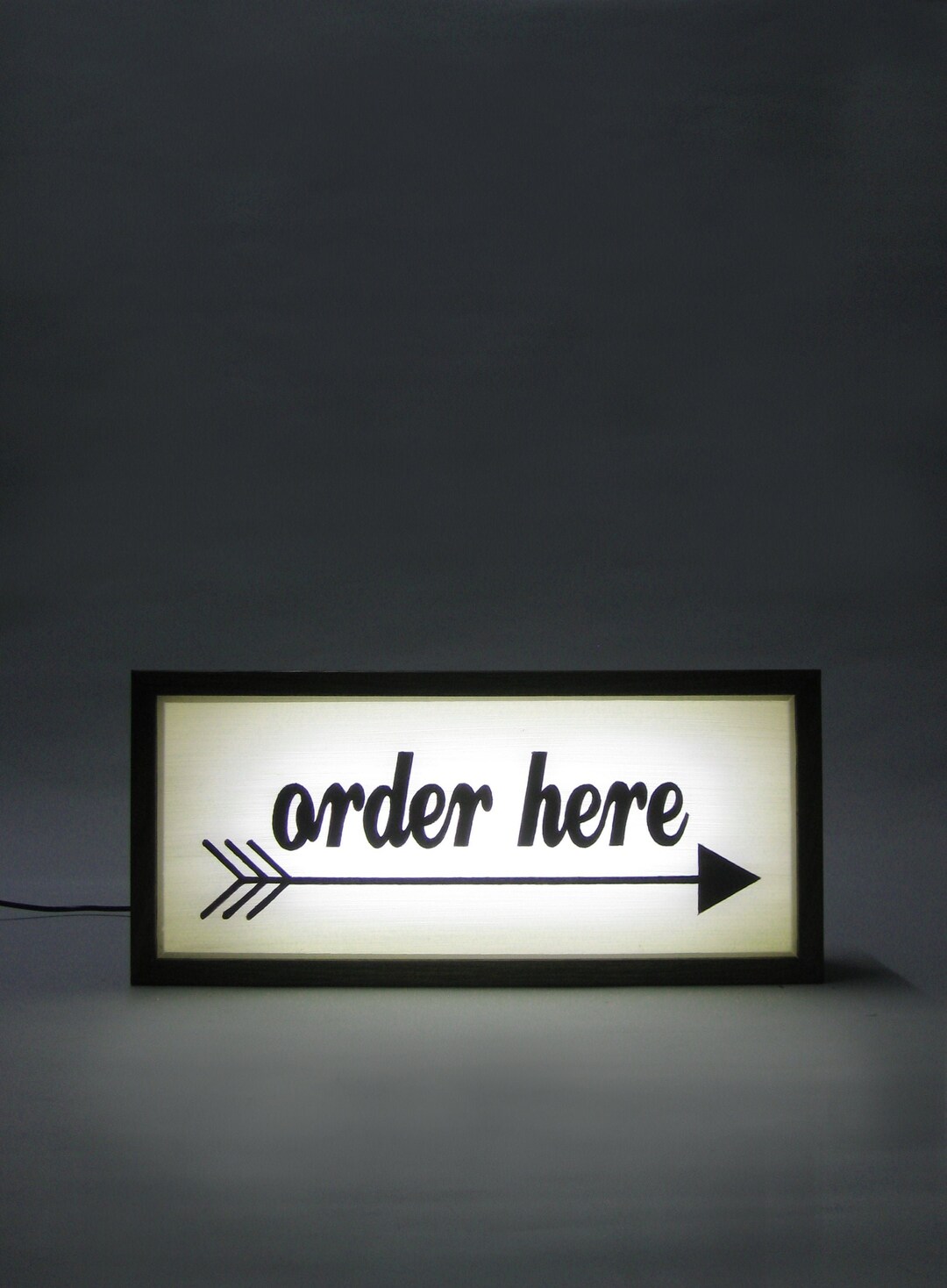 ORDER HERE Sign With Arrow Direction Handcrafted Wooden Lightbox Sign ...