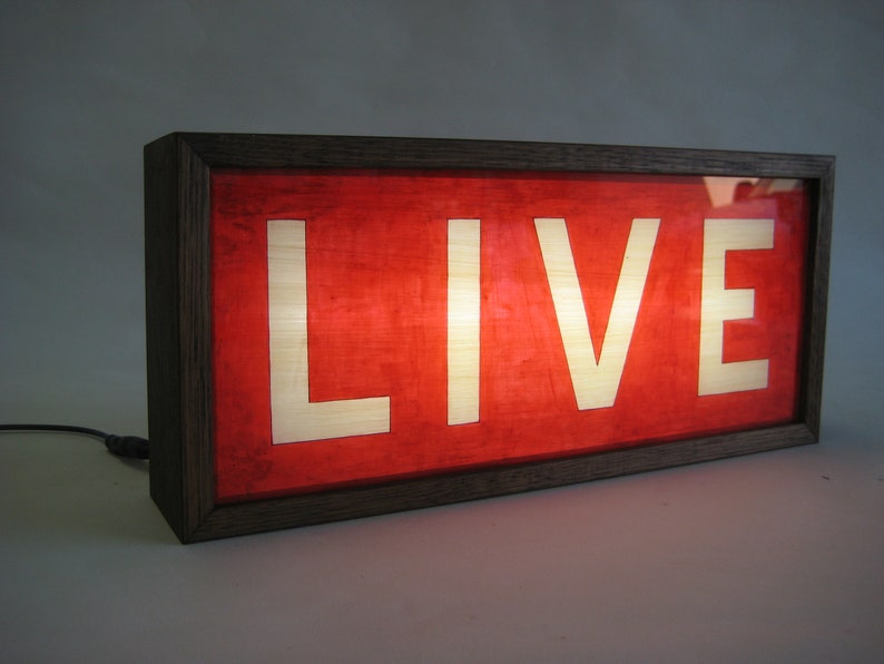 LIVE Wooden Lightbox Sign Lighted Hand Painted Signs Etsy
