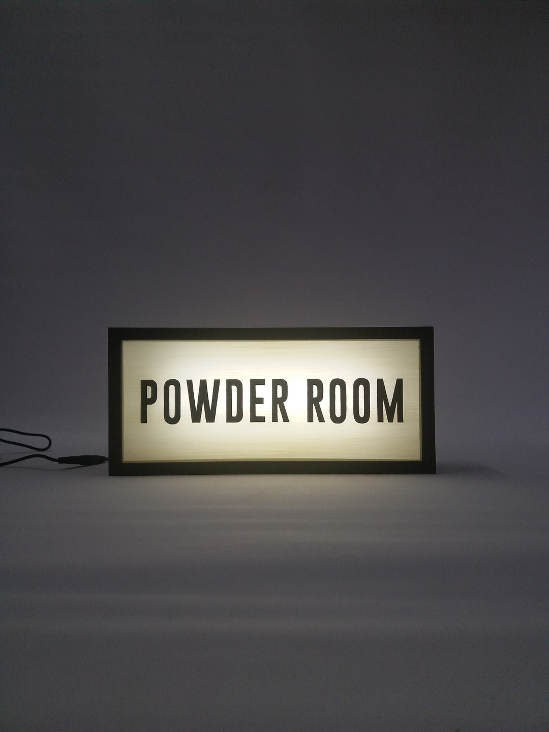 Powder Room Sign Light Box, Retro Lighted Bathroom Signs Décor ...