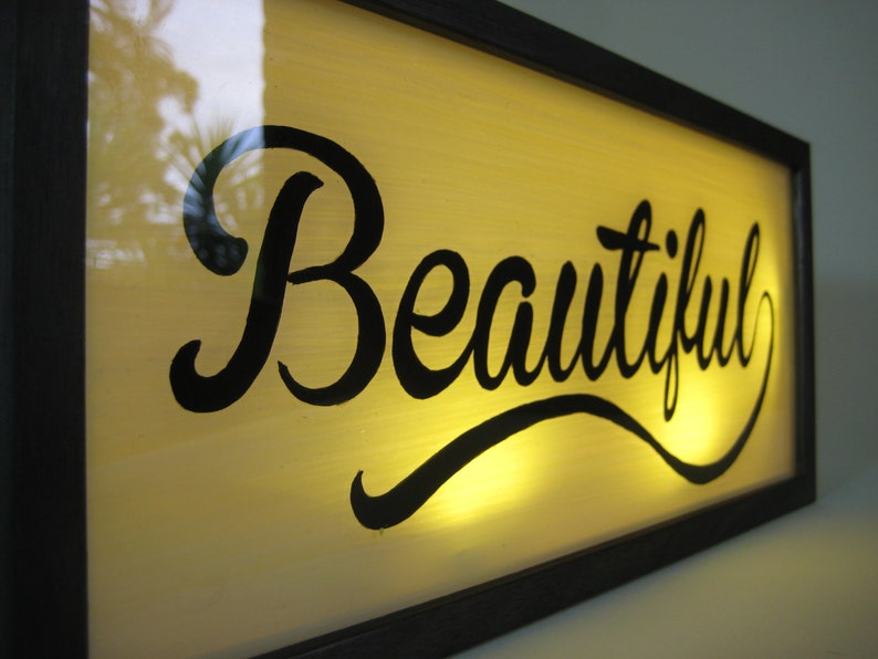 BEAUTIFUL Sign Wooden Lightbox Lighted Hand Painted Signs Etsy