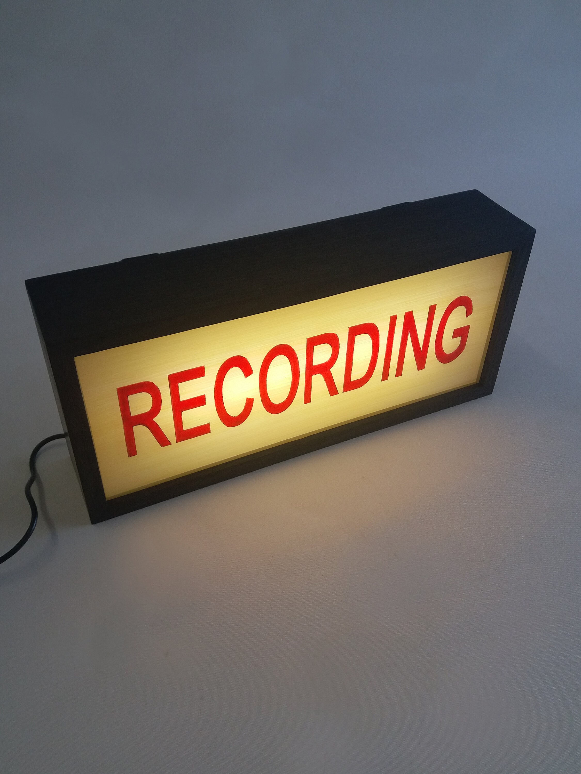 Music Studio Recording Light up Sign in Red, Handcrafted Wooden ...