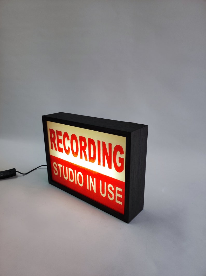 Recording Studio in Use Lightbox Sign Retro Style Music Etsy