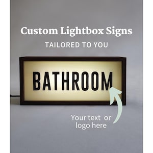 Custom Business Sign Lightbox, Personalised Family Name Sign, Handcrafted Wooden Light Box Sign, Rectangular 35x16cm