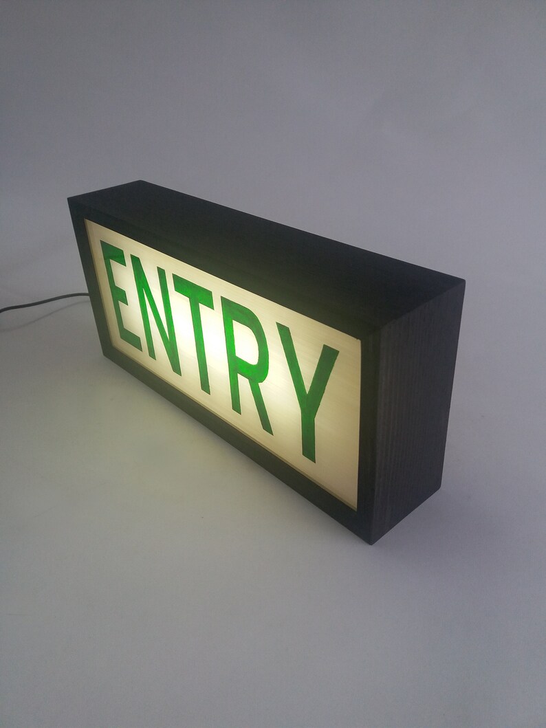 Lighted Entry Sign, Mid Century Modern Light up Sign for Business ...