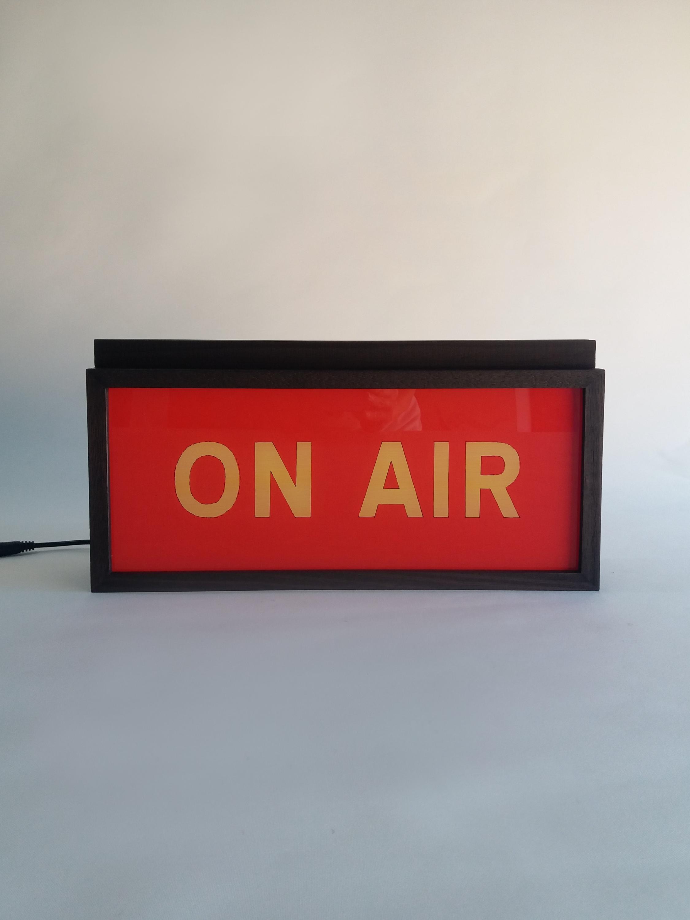 Light Box Record Sign Red ON AIR Record Stand With Lightbox Sign in Red, Handmade Vinyl ...
