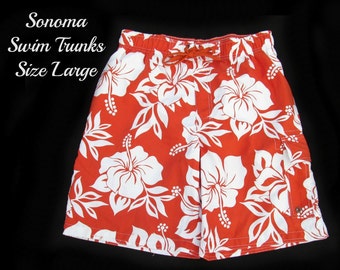 Men's swim trunks, swim shorts, surf shorts, men's summer shorts,  swim trunks,  size large,   # 23