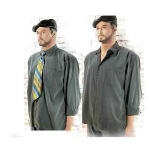men&#39;s long sleeve shirt , men&#39;s dress shirt , men&#39;s grey shirt , men&#39;s polyester shirt - men&#39;s suit shirt ,Size X l ,   # 154