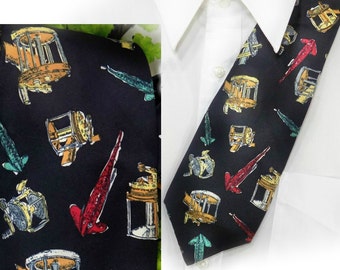 fisherman tie , Fishing Themed Tie , gift for fishermen  - Silk necktie , Novelty tie , sport tie ,  # T 77