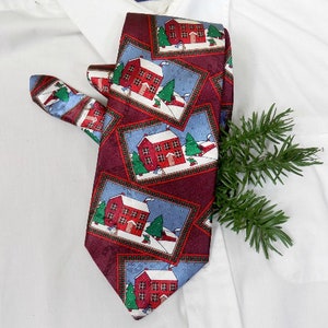Hallmark Christmas tie -Christmas office tie - Red Novelty Christmas tie - men's Christmas necktie - Xmas Party tie - Holiday tie