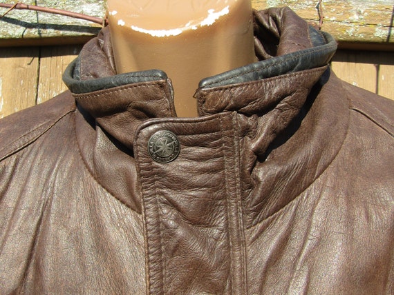 Leather Bomber Jacket Men , Vintage leather coat … - image 5