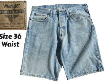 denim jeans shorts men -Wrangler Denim Shorts men -men's jean shorts, denim shorts men - blue jean shorts, 90's shorts, size 36 shorts, # 23