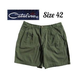 Vintage Men&#39;s olive green shorts -size -42 shorts men ,men&#39;s summer Shorts ,   Men&#39;s Bermuda Shorts - Pleated front shorts men - # 47