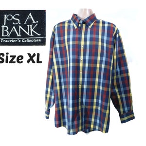 men&#39;s long sleeve shirt ,men&#39;s dress shirt ,men&#39;s Plaid shirt ,men&#39;s Cotton shirt - men&#39;s suit shirt ,Dress button up Shirt -Size XL  # 43