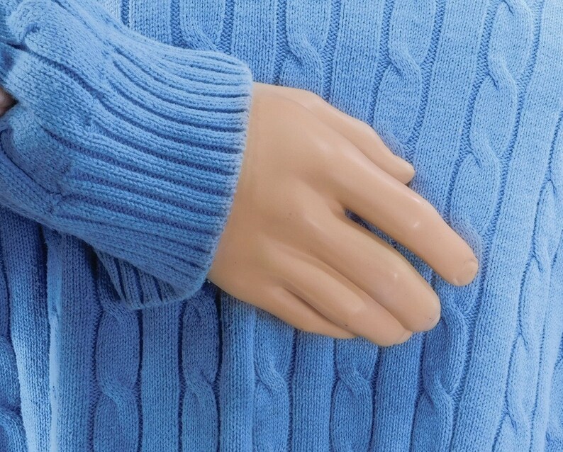 Blue cotton sweater men -unisex sweater pullover sweater # 12 X large sweater boyfriend sweater,crew neck sweater,-cotton sweater men