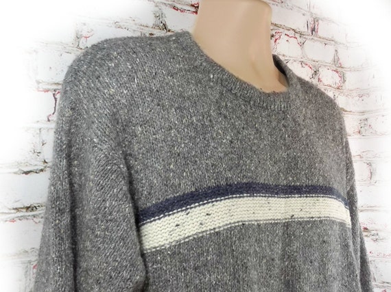 Grey sweater , striped sweater - ribbed sweater ,… - image 2