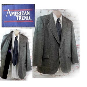men&#39;s wool Sport coat, men&#39;s black and white blazer, Herringbone tweed sport coat , men&#39;s blazer, black and white wool sport coat , # 12