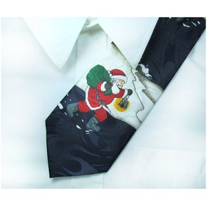 men's Christmas Clothing - Santa tie , tacky Christmas necktie - Holiday tie - Christmas necktie - silk tie -    # T 1
