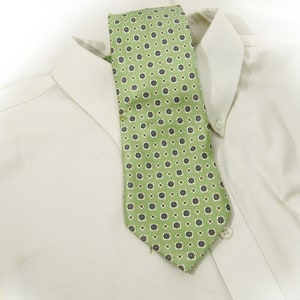 vintage necktie, Green silk necktie men - wide tie, designer tie, suit necktie, office tie, gift for him, Barney's New York  # 74