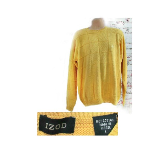 men's yellow crew neck sweater