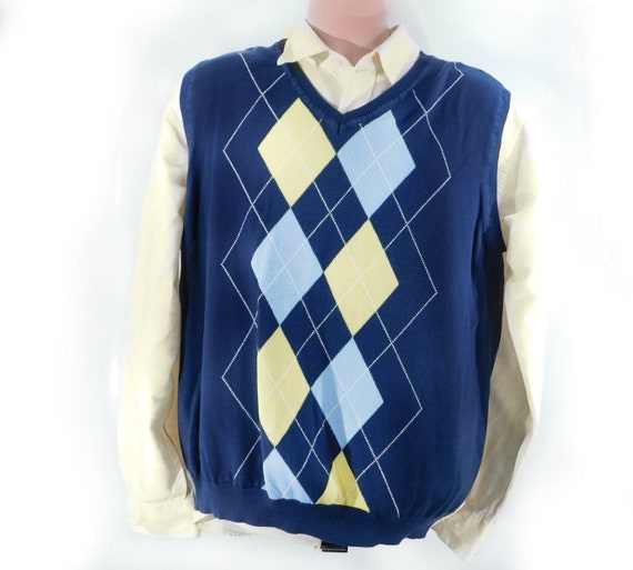 mens argyle cardigan sweater