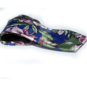 floral tie flowered tie wide flora tie silky tie navy floral tie men's accessories T 27 image 4