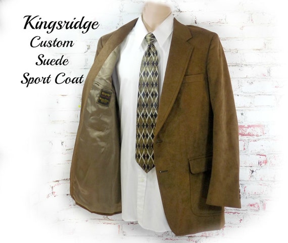 men's suede Sport coat, men's brown blazer, men's… - image 1