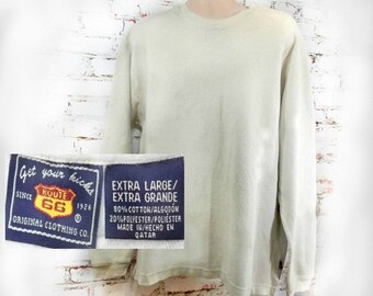 men's beige pullover shirt , boyfriend sweater, beige crew neck sweater,- X  large sweater, # 23