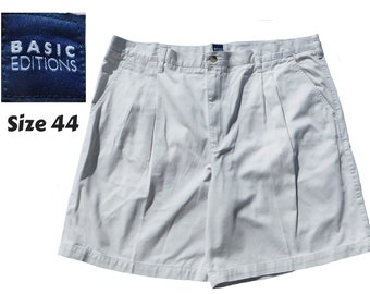 Vintage Tan shorts men - flat front shorts -men's golf shorts ,men's dress shorts, casual shorts, men's tan shorts, Size 44, # 49
