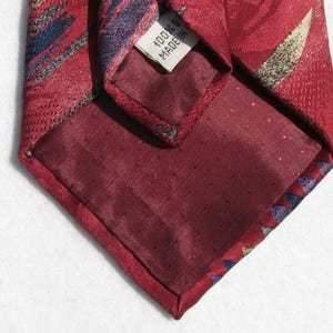 red tie silk tie vintage necktie, wide tie, designer tie, suit necktie, office tie, gift for him, T 69 image 4